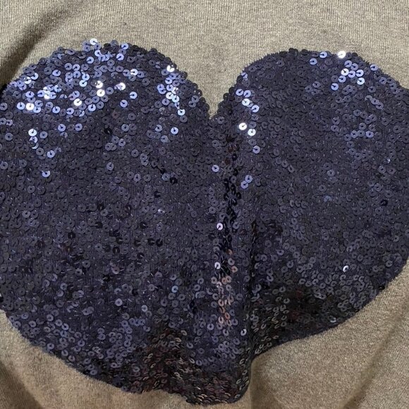 GAP grey sweater with navy sequined heart XXL - Picture 8 of 8
